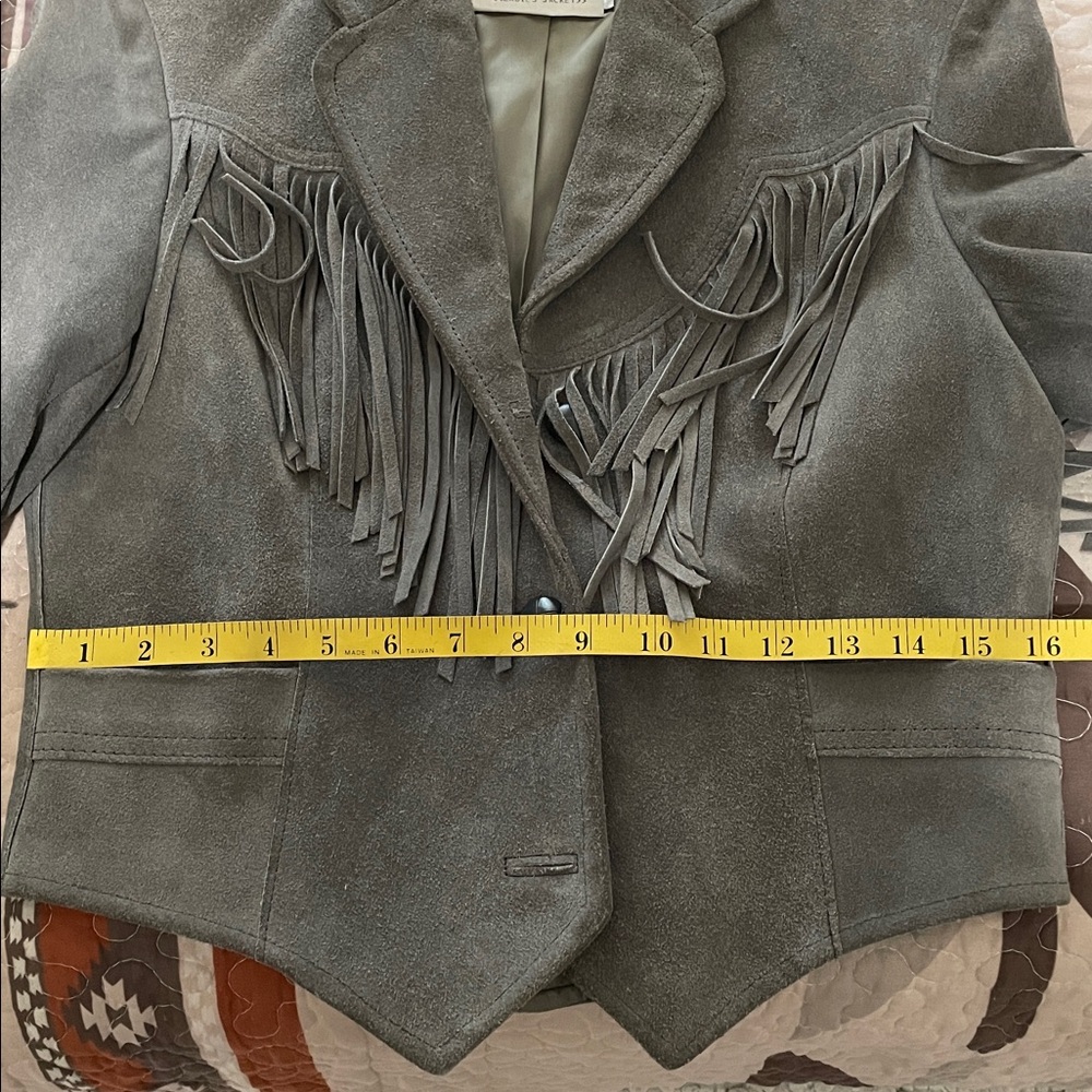 PIONEER Gray Suede Fringe Western Jacket - Picture 5 of 6